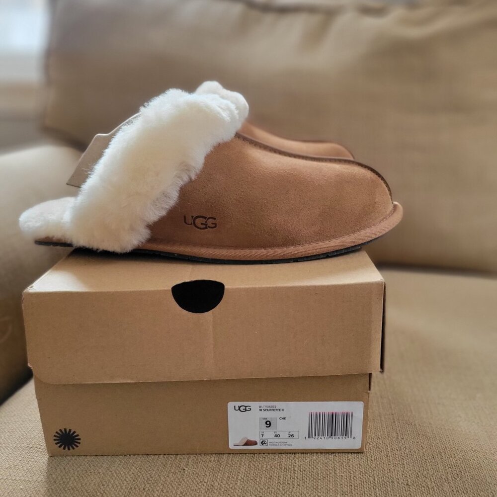 NEW: UGG Women Scuffette Slipper, Chestnut, Size US 9 - Picture 3 of 6
